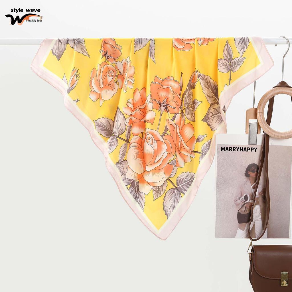 Silk-Style Summer Print Scarf: Multi-functional Hair Band & Belt