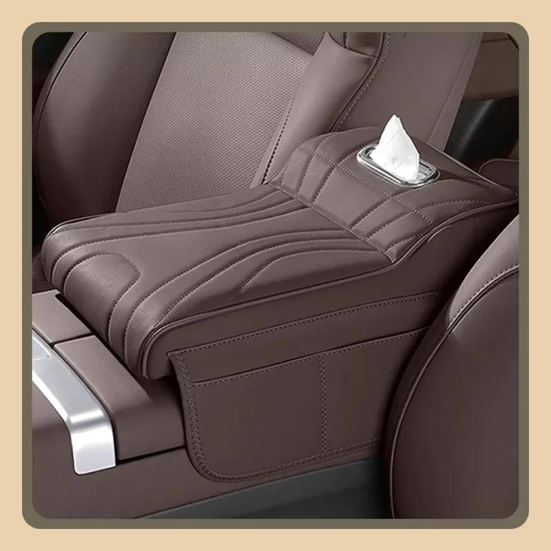 Car Tissue Box Height Increase Armrest Pad For Toyota Land Cruiser Prado LC250 2024 25 Protective Cover Storage Bag Auto Styling