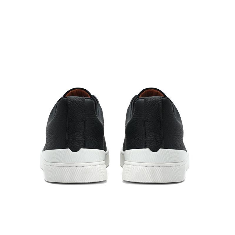 European Fashion Genuine Leather Slip-On Sneakers: High-End White Casual Shoes