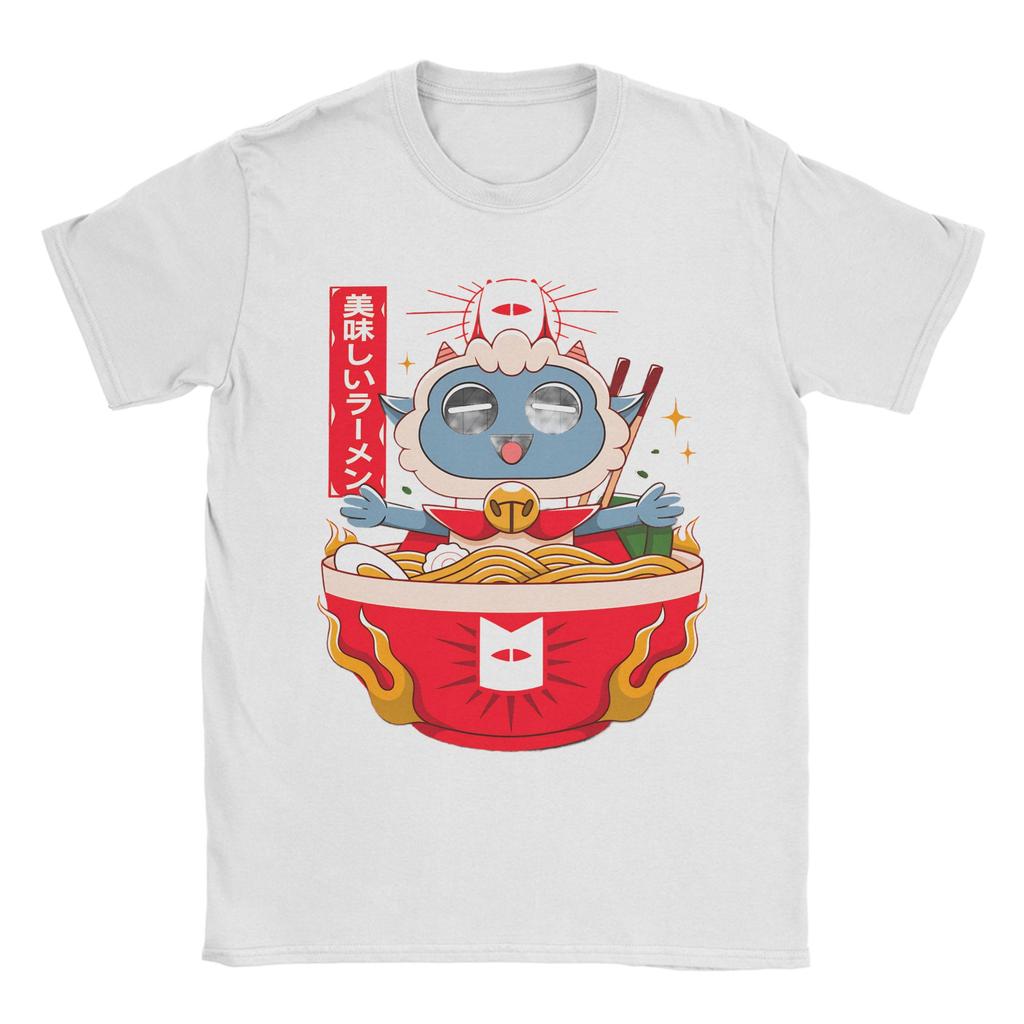 Ramen Cult of the Lamb TShirt Summer Novelty TShirts Men 100 Cotton ONeck Oversize Clothing Short Sleeves Vintage Tshirt