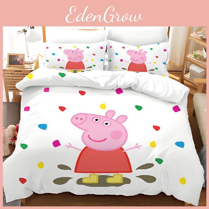 Kreslené povlečení Peppa Pig s digitálním potiskem a povlakem na přikrývku z prachového peří pro výzdobu ložnice