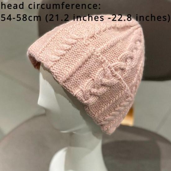 Women Cable Knitted Beanie Cap Casual Thermal Hat Ear Warm Outdoor Winter Soft