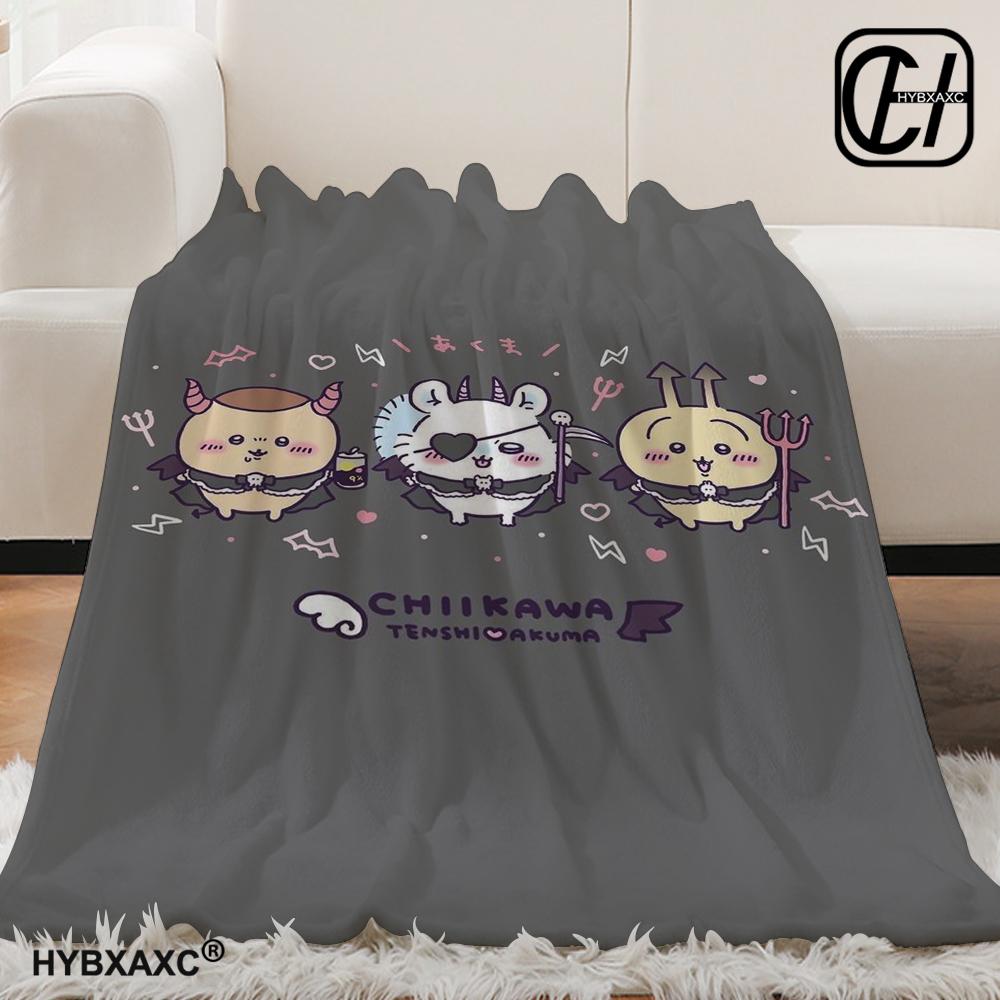 Kawaii Chiikawa Cartoon Soft Blanket, Used for Sofa, Bedroom, Travel, Camping, Livingroom, Office, Couch,Chair,Home,girl's Gift