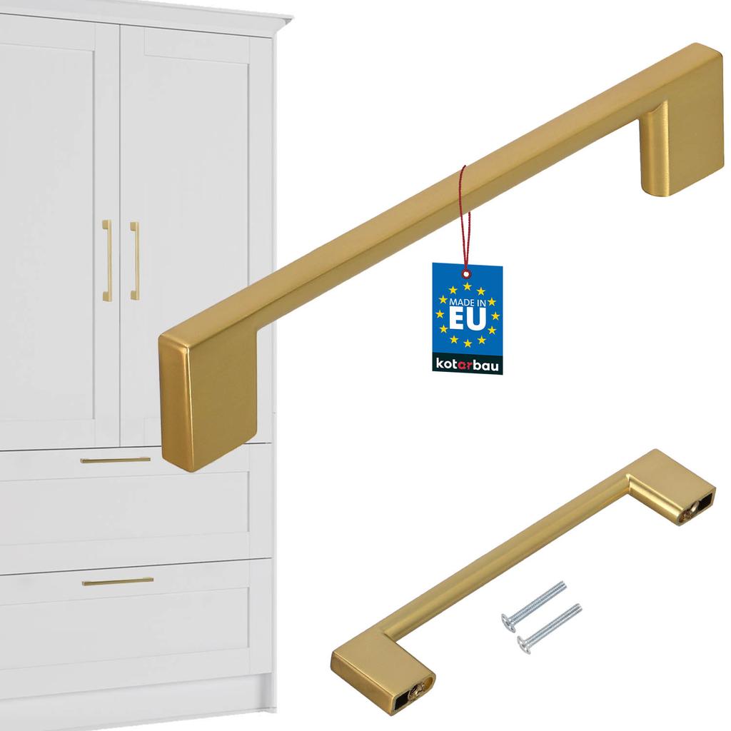 KOTARBAU® Kitchen Furniture Handle Classic Modern Oblong Long Matte Gold 148 MM Spacing 128 MM