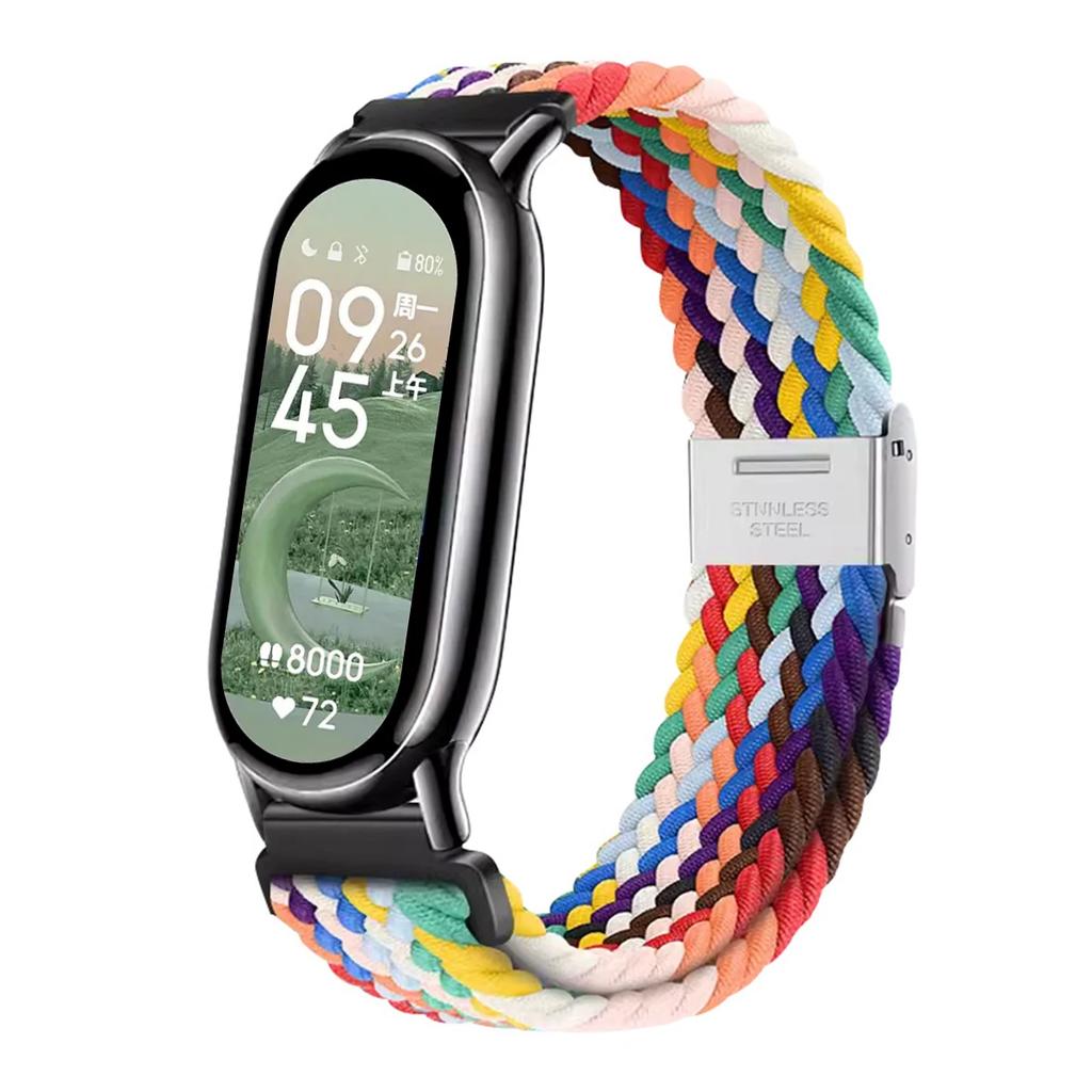 Nylon Braid Strap for Xiaomi Band 8 9 Metal Buckle Smart Band Replacement Bracelect Belt for Mi band 8 xiaomi band 8 Wrist strap