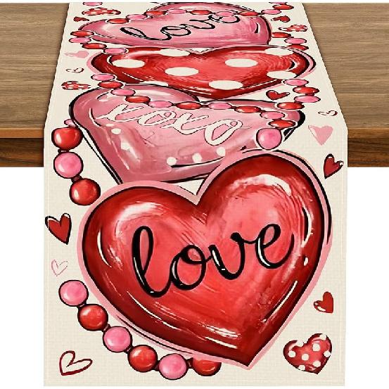 72 X 13 Inch Christmas Table Runner – Red and Black Plaid Christmas Tree and Ornament Holiday Table Decoration with Snowflakes for Dining Room,