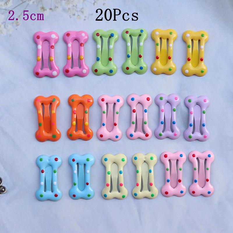 20 Colorful Polka Dot Hair Clips for Girls & Babies - Small BB Clips & Hairpins