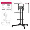 Rotating TV Stand & Cart for 32-75 Inch Monitors: Horizontal/Vertical, Live Broadcast Ready, Mobile Wall Mount
