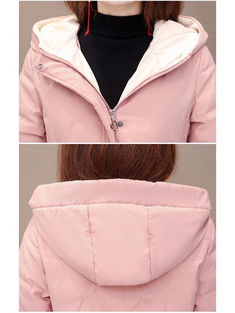 Women's Mid-Length Korean Style Down Jacket - Hooded, Thickened, Warm 90% White Duck Down Winter Coat