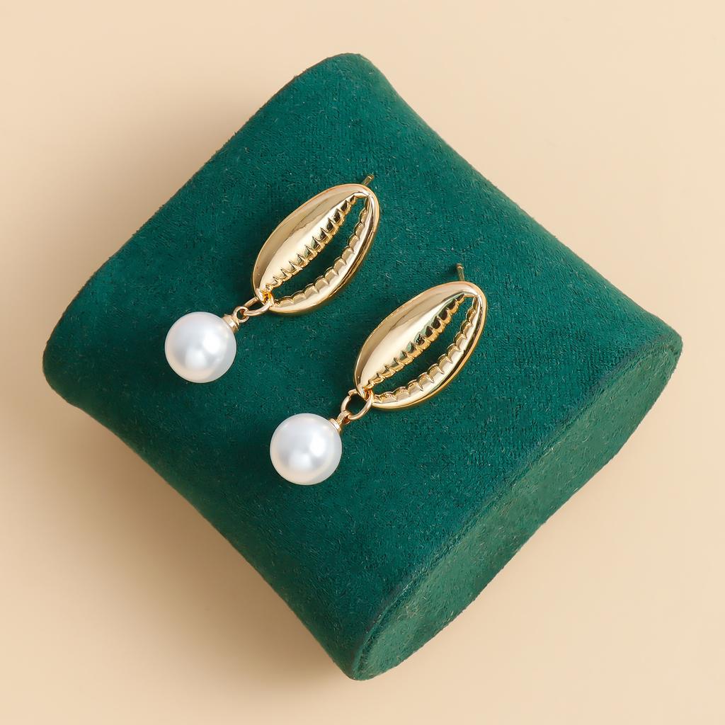 Beach Wind Simple Creative Starfish Conch Earrings Ocean Series Highlight Pearl Earrings