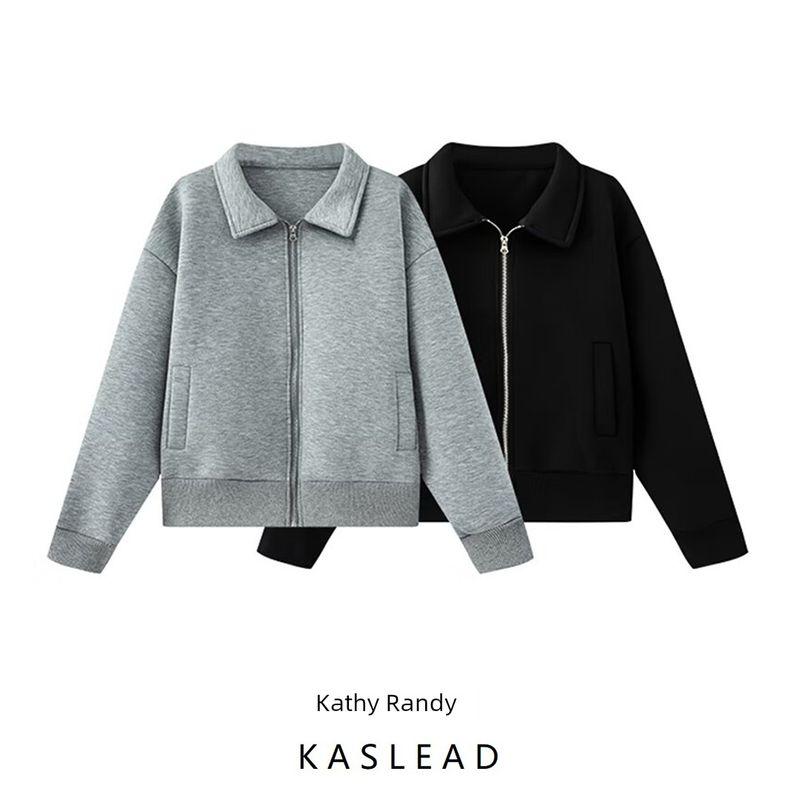 Kaslead New Women clothes Western Style Fashion Simple and Versatile Bomber jacket Outerwear