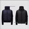 2025 M Brand Knitted Patchwork Hooded Down Jacket – White Duck Down, Unisex Casual Cardigan Style
