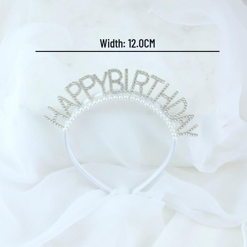 Queen Pearl Birthday Crystal Headpiece & Cake Decoration Hair Clip