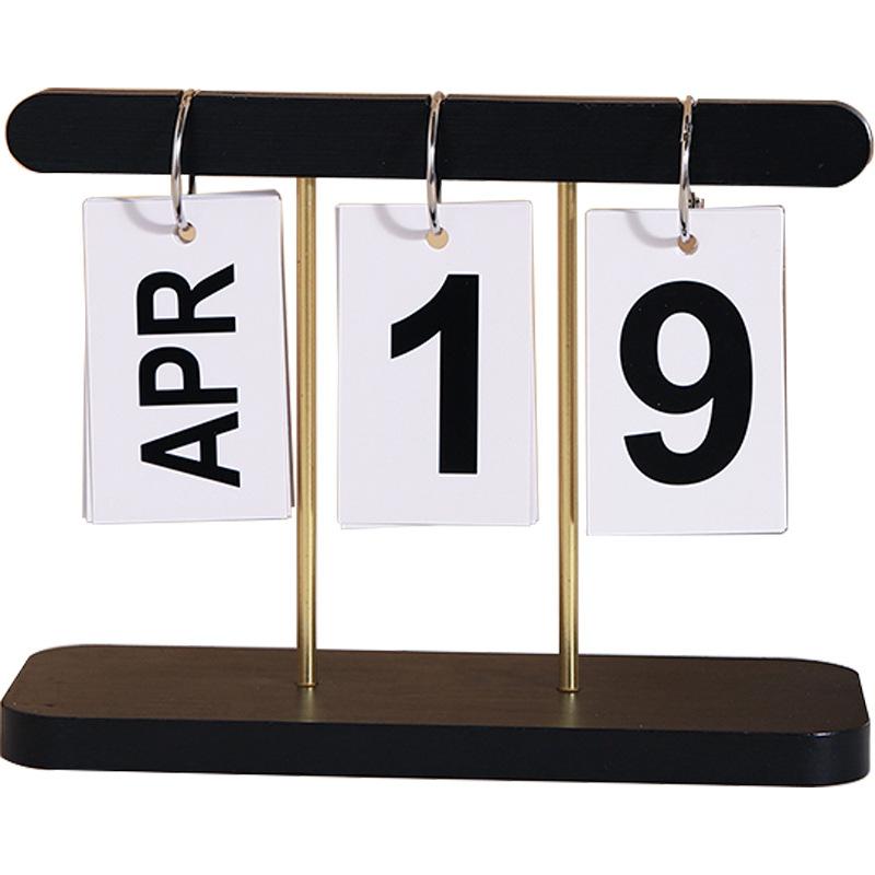1PC Wooden Flip Calendar Desk Calendar Home Decoration Living Room Porch Office Desktop Wine Cabinet Decoration