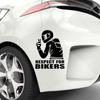 3pcs Motorcycle Stickers RESPECT FOR BIKERS Car Motorcycle Rider Shape Auto Body Styling Car Decoration Stickers For Windshield