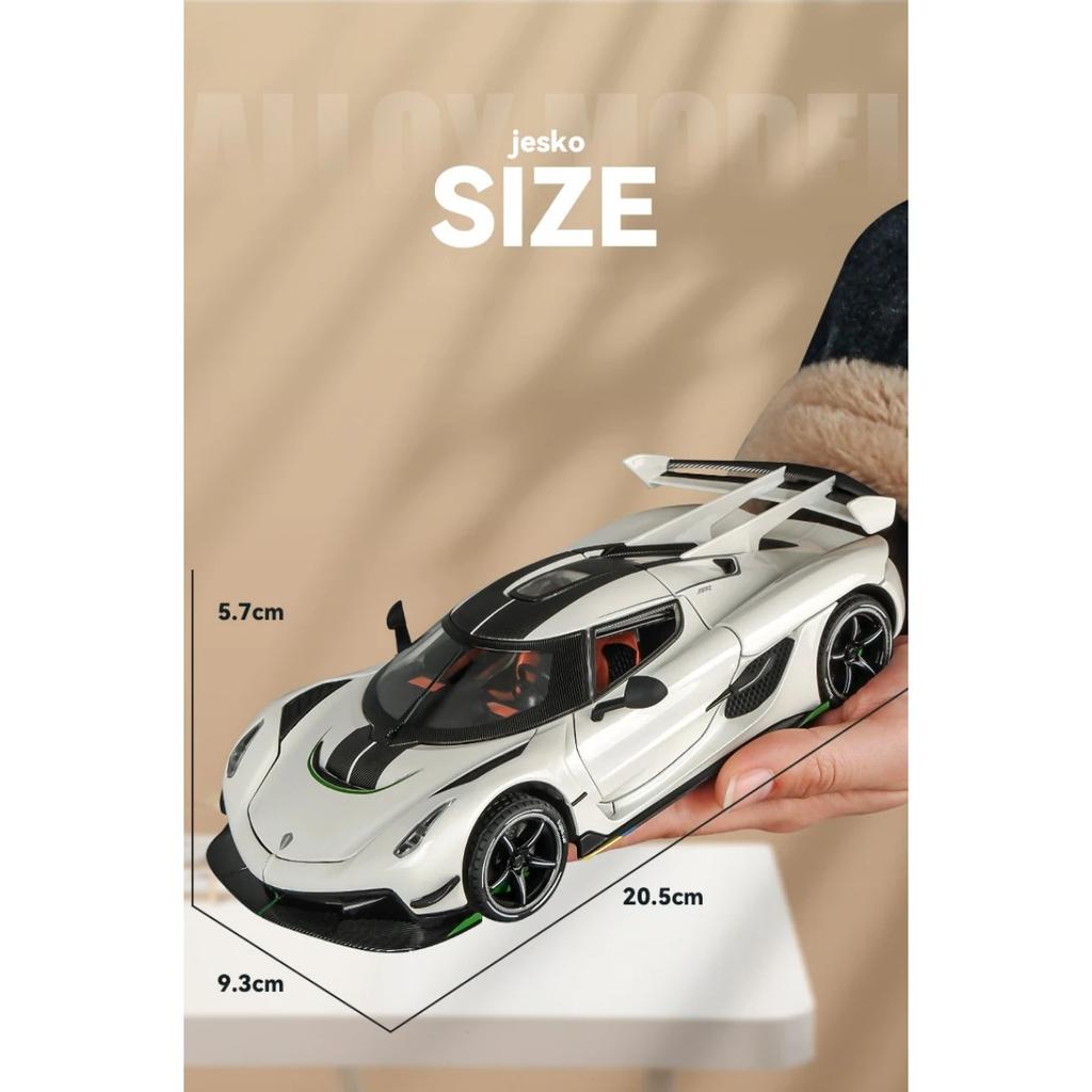 1/24 Koenigsegg Jesko Supercar Κράμα Die Cast Μοντέλο Παιχνιδιού Αυτοκινήτου Ήχος και Φως Pull Back Παιδικό Παιχνίδι Συλλεκτικά Δώρο Γενεθλίων