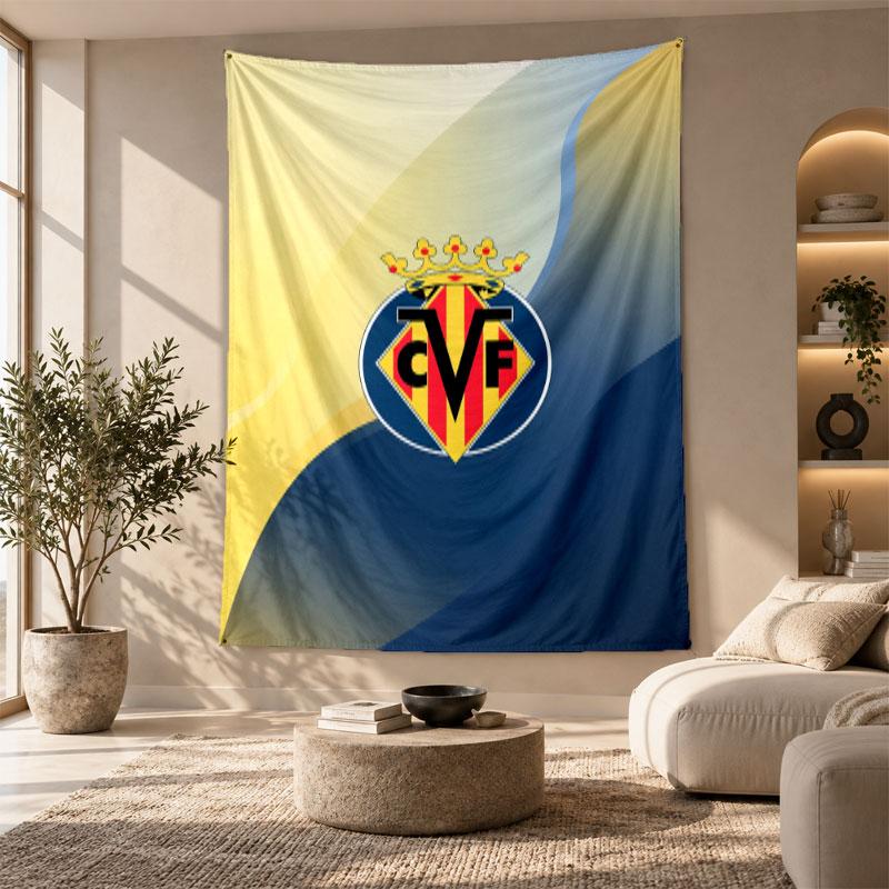 Decorative Tapestry,Villarreal FC Printed Wall Art, Lightweight Wall Hanging For Bedroom Background