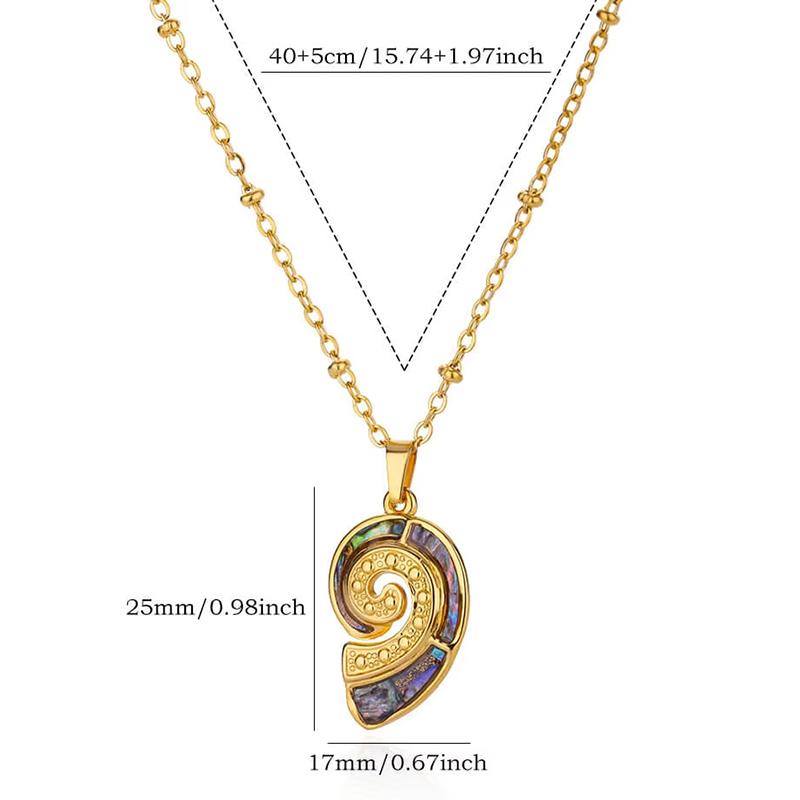 Creative Sea Turtle Conch Pendant Necklace For Women Girls Exquisite Stainless Steel Pendant Clavicle Chain Jewelry Accessories