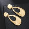Pendientes de Clip Metálicos Vintage Forma de Gota Sin Agujero Geométricos Statement Grandes Clips para Orejas Sin Perforar