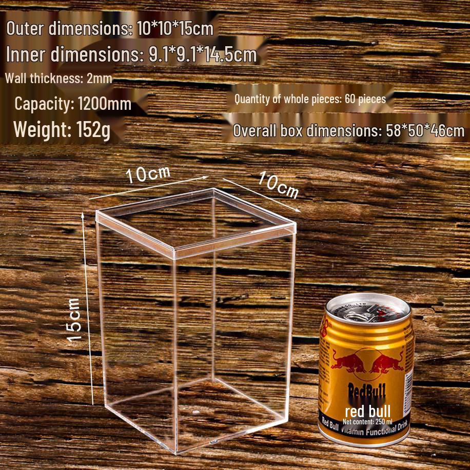 Quadratische Transparente Harte Kunststoffbox: Vielseitige Lebensmittelverpackung, Betta-Fischzucht, Kristallschlamm, Überraschungsbox, Hochzeits-Süßigkeitenaufbewahrung.