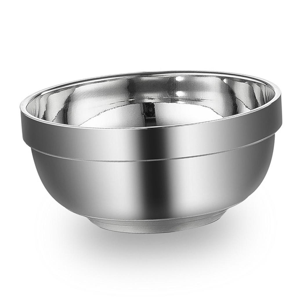 Double Layer Metal Bowl Large Capacity Round Bowl Multiple Purpose Mixing Bowl for Dormitory Home