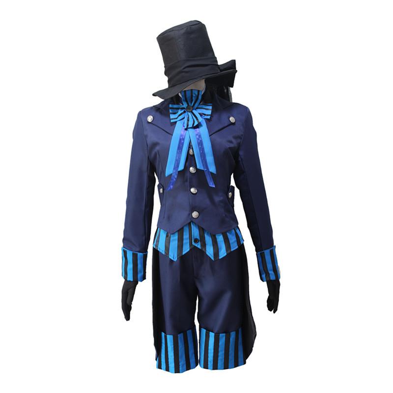 Butler Black Kuroshitsuji Ciel Phantomhive Blue Cosplay Costume Uniform Outfits