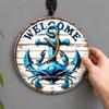 Decorative Hanging Sign Lightweight Wooden Wall Art Sign with Marine Elements Rudder Lifebuoy