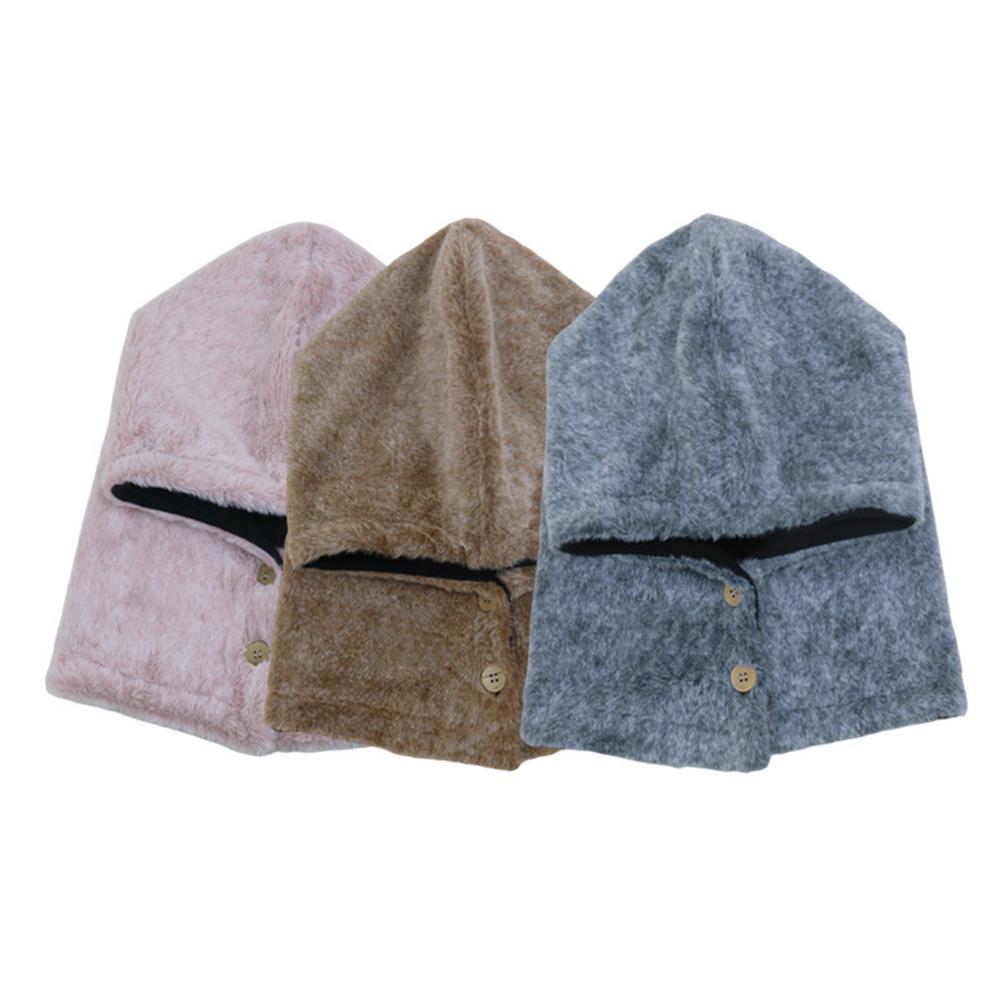 Plush Women's Head Hood Bonnet Unisex Balaclava Woman Scarf Cap Coldproof Hood Beanie Cap Outdoor Ear Protection Pullover Hat