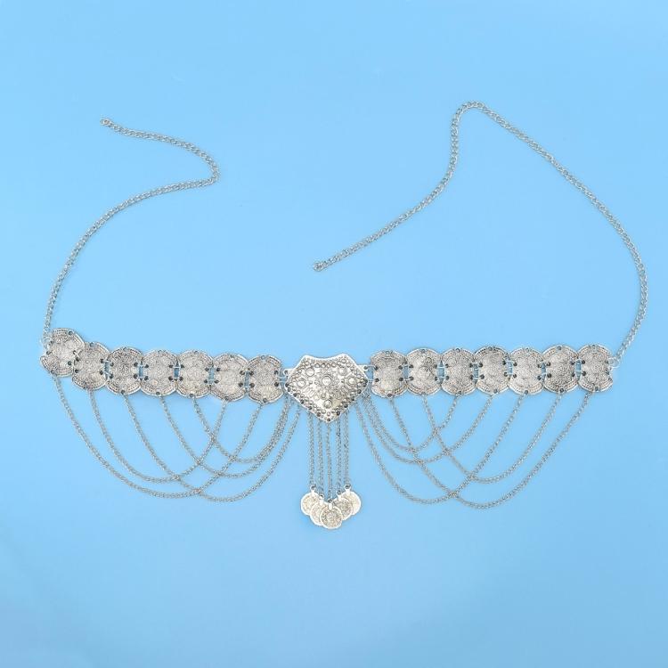 Fringed Coins Chain Belt for Women Hollowed Waist Chain Ethnic Decorative Dress Belt Party Waist Decors Body Jewelry