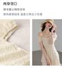 [Chunjian] French retro short sleeved one shoulder embroidered dress Bohemian gentle temperament vacation long dress