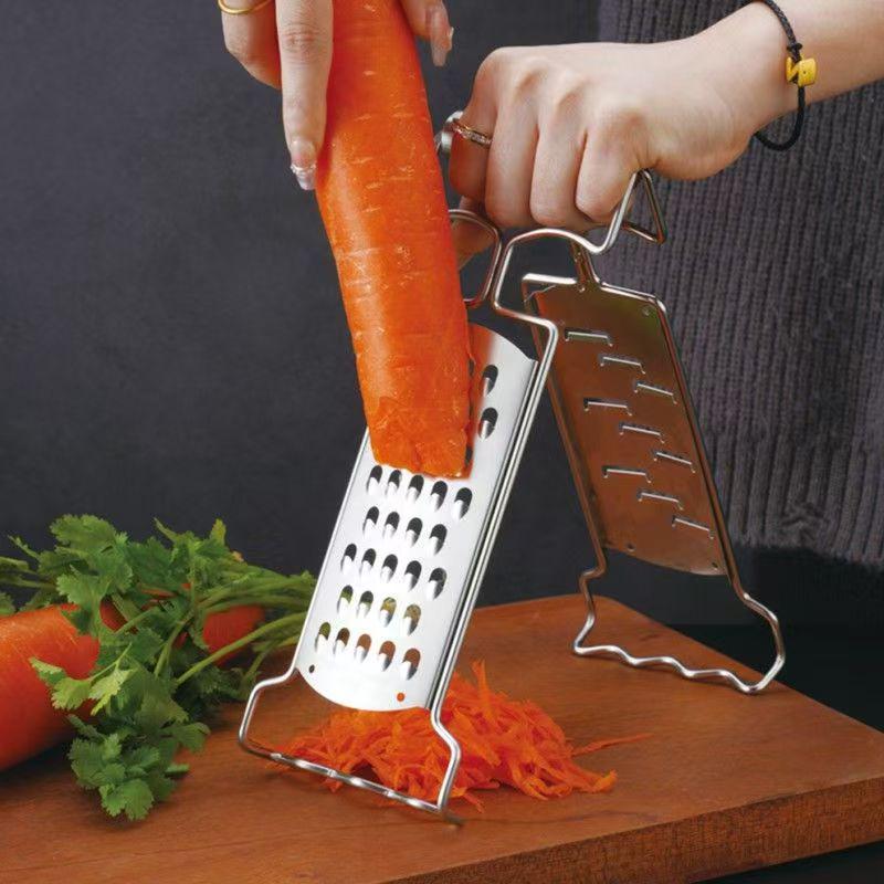 304 Stainless Steel Multifunctional Vegetable Grater, Peeler & Anti-Scald Bowl Holder