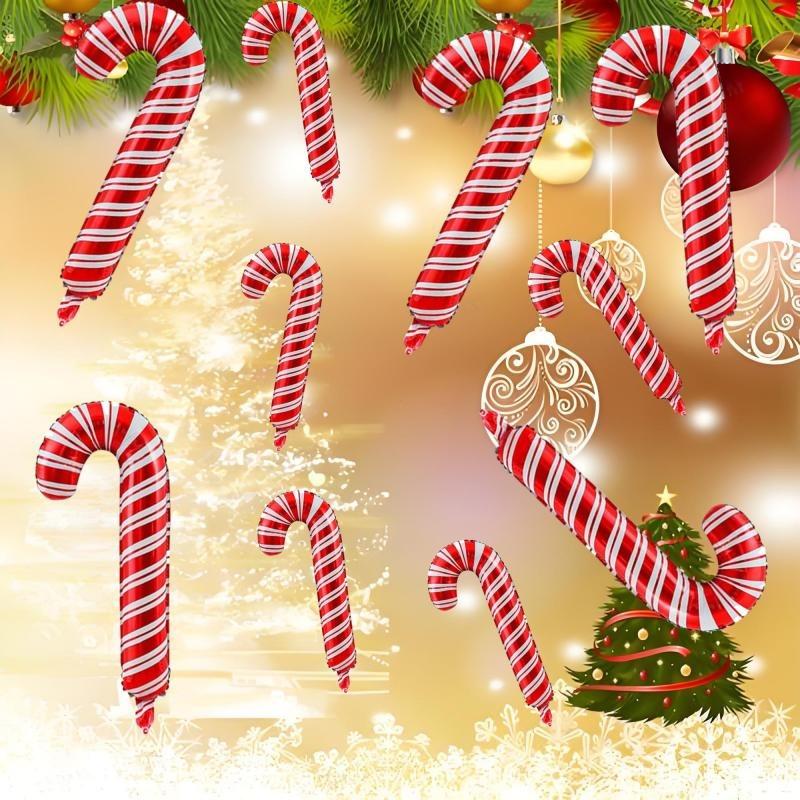 

Пять фольгированных шаров, каждый из 10 штук рождественских леденцов размером с Christme, подходящих для фонового украшения рождественского праздника