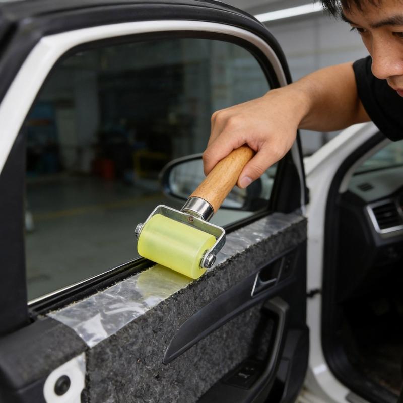 2Pcs Multipurpose Rubber Wheel Roller Tool Ergonomic Design for Car Soundproofing and DIY Seam Filling Projects