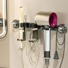 Plastic Suction Cup Hair Dryer Holder Wall Mounted Large Capacity Curling Iron Holder Movable Space Saving Blow Dryer Hanger