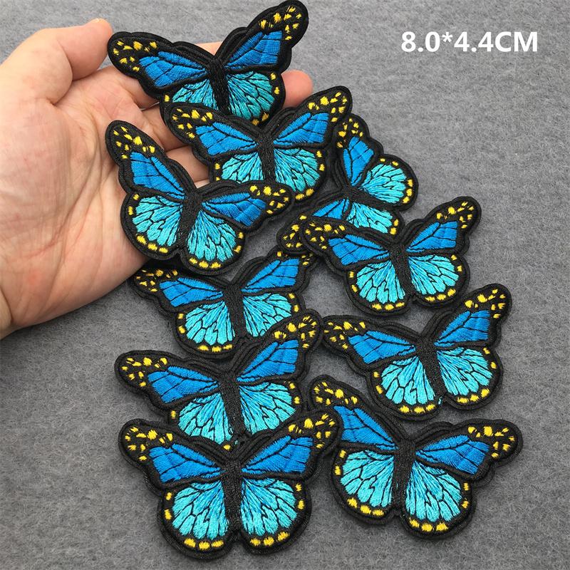 10Pcs Butterfly Patches Applique For Clothing Embroidery Patches On Clothes Diy Ironing Sewing Children Kids Stickers