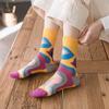 French Trendy Brand Niche Flower Socks Women'S Cotton Socks Medium Tube Street Fashion High-Top Couple Stockings Men