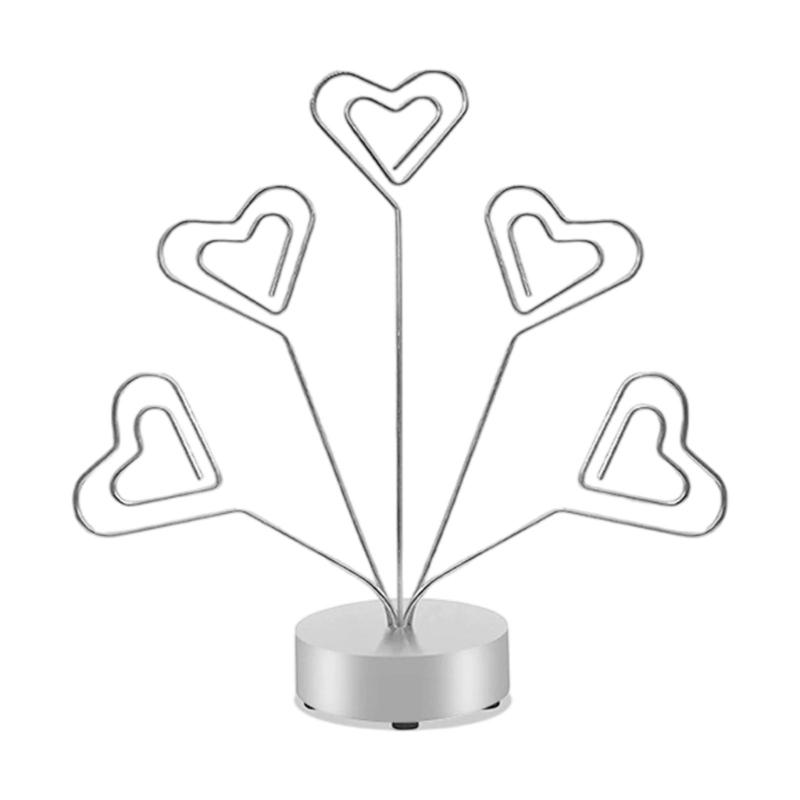 Tabletop Photo Tree Stand With Adjustable Metal Wires And Stable Round Base For Displaying Cards Photos Memos Holiday Decoration