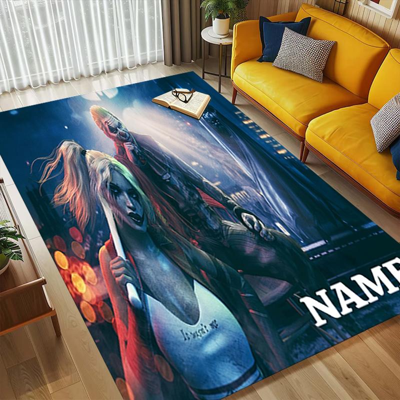 Custom Name Batman's Identity Living Room Non-Slip Area Rug Soft Carpet for Bedroom Kids Playroom Sofa Office Home Decor Doormat