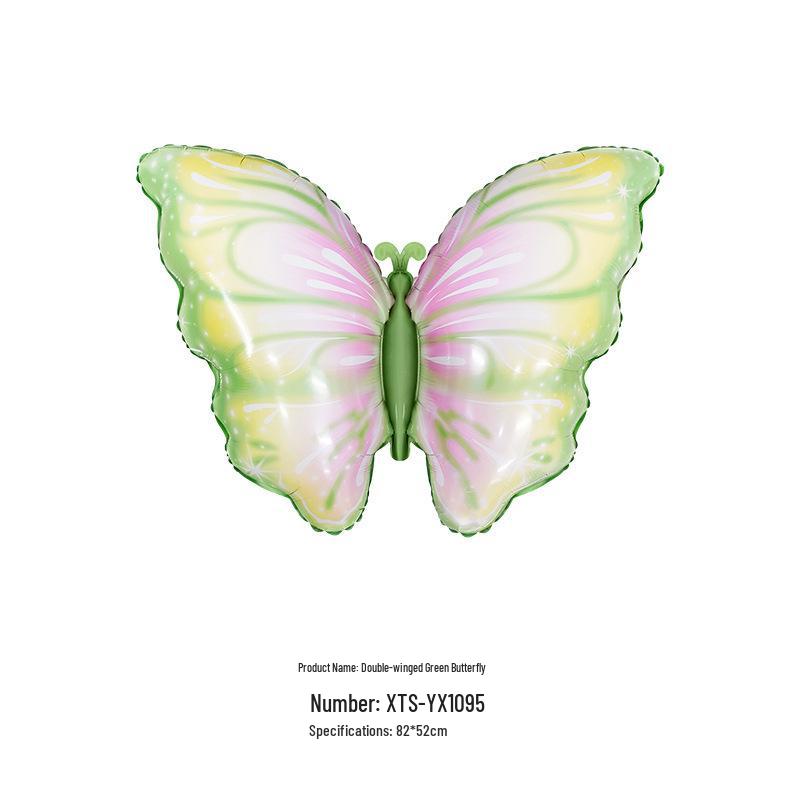 Barevný kreslený hliníkový balónek ve tvaru motýla pro narozeninovou dekoraci