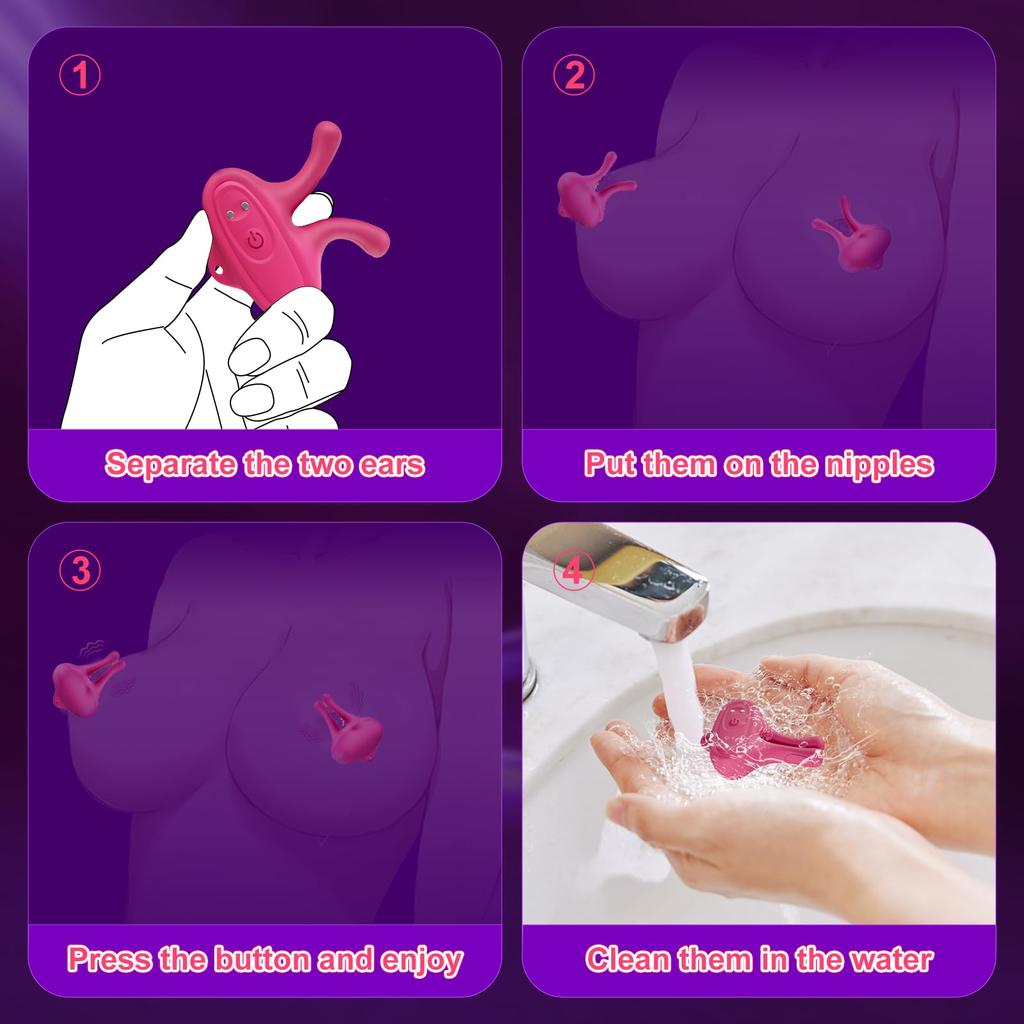 Vibrating Nipple Clamps Vibrator 9 Vibration Modes Magnetic Nipple Stimulation BDSM Adult Sex Toys for Women Couples Pleasure