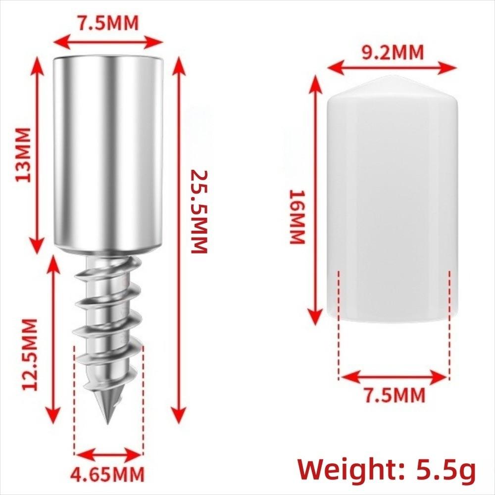 20pcs Nonslip Cross Self-tapping Screw Rubber Sleeve Glass Partition Nails Home Wardrobe