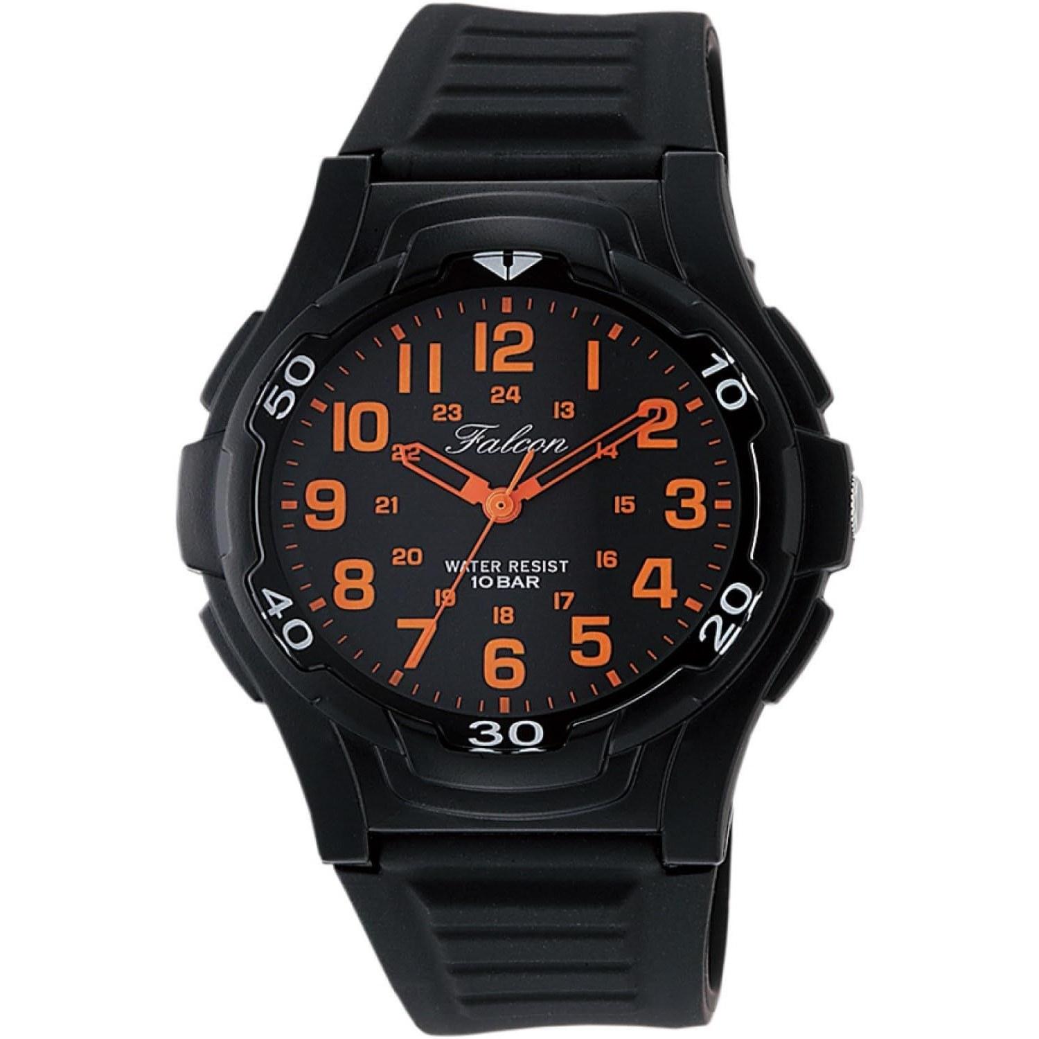 Citizen QQ watch analog 10 ATM water-resistant urethane belt VP84-853 mens black orange