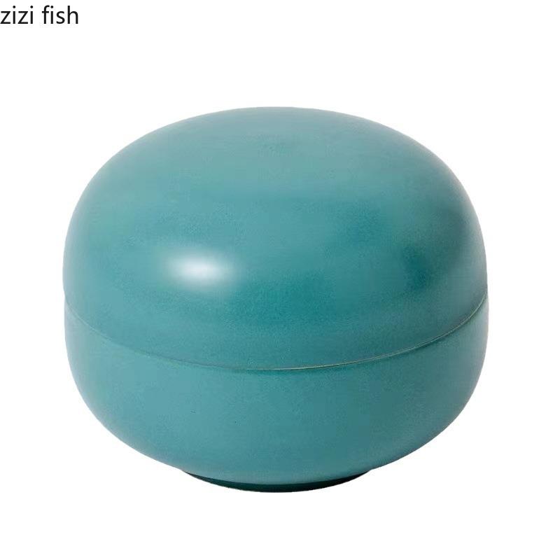 Solid Color Spherical Ceramic Bowl with Lid Dry Ice Sashimi Bowl Dessert Bowl Soup Bowls Molecular Cuisine Specialty Tableware