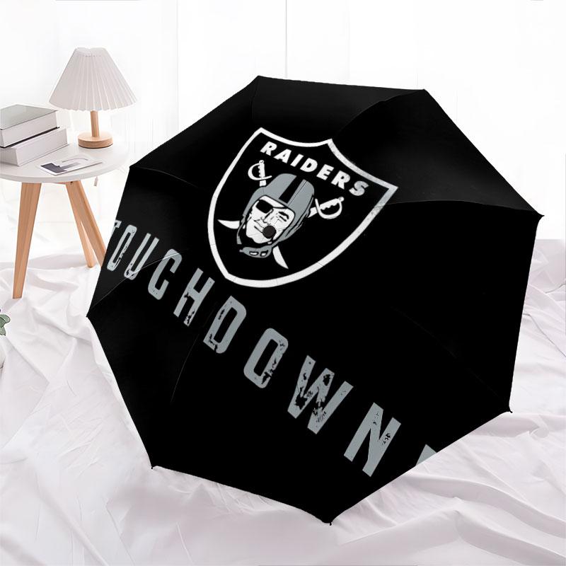 Raiders Pattern, Automatic Folding Umbrella, Portable and Foldable Design, 8 Ribs, a Christmas or Birthday Gift.
