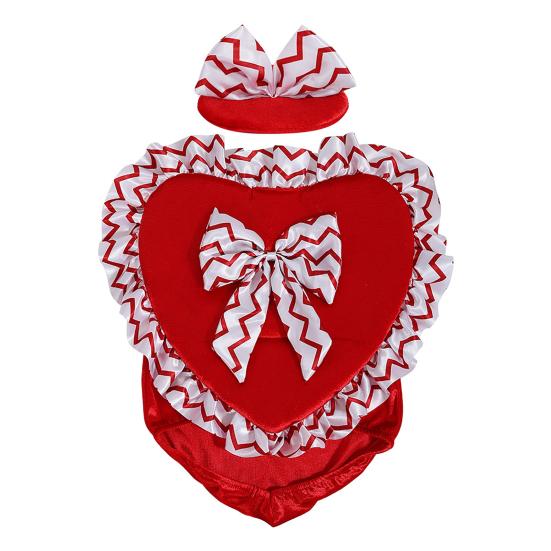 1 Set Valentine's Day Porch Goose Outfit 23 Inch Goose Costume Heart Themed Apparel Set Hat And Ruffle Heart Garment for Yard Porch Lawn Outdoor