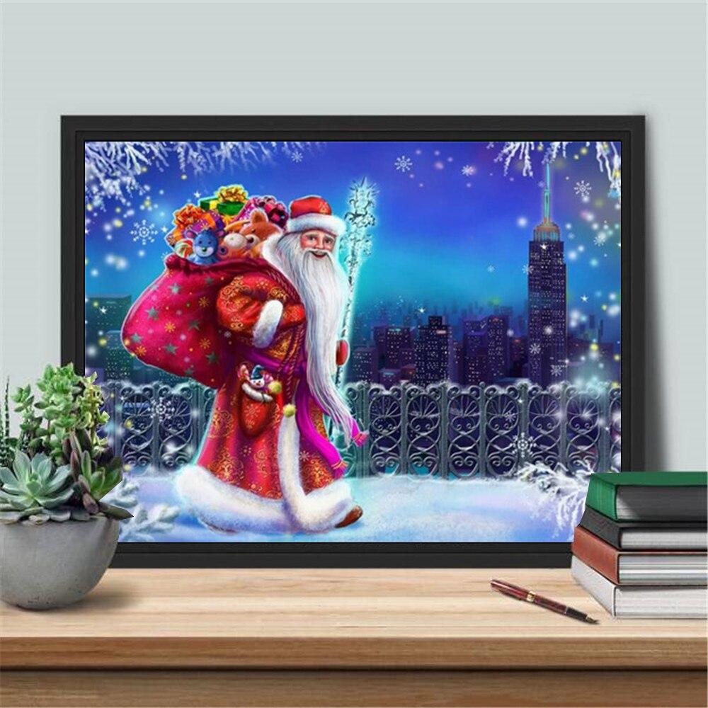 Full Square Round Diamond Embroidery Santa Claus Diamond Painting Mosaic Cartoon Christmas Gift Craft Kit