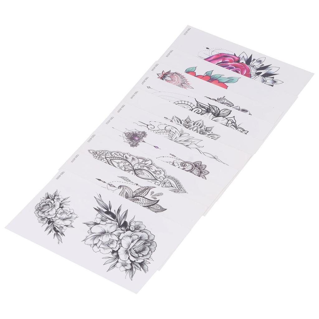 10pcs Temporary Tattoos Paper Individuality Flower Women Girl Fake Tattoo Stickers