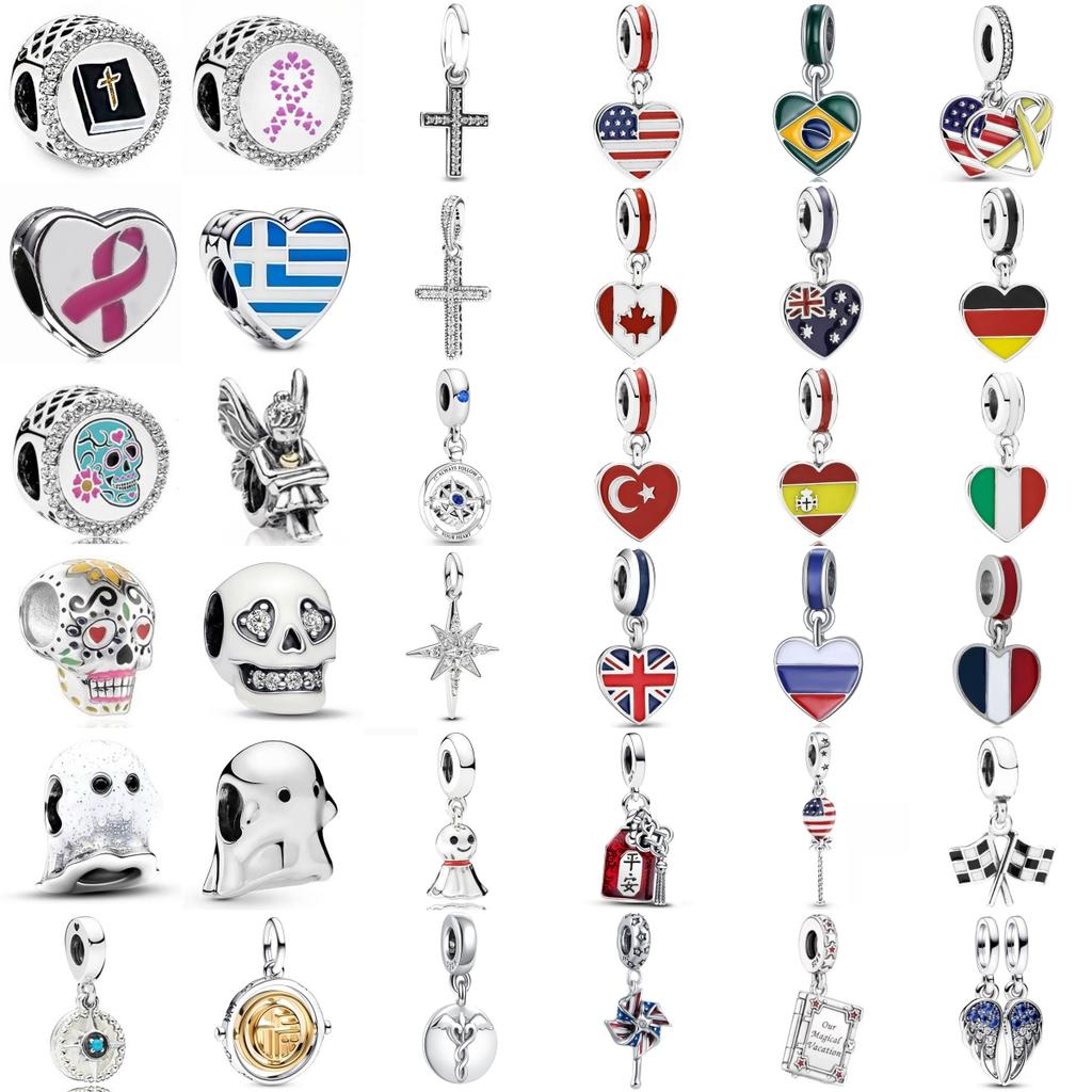 New Copper Charm Fit Original Bracelet Accessories Women Jewelry National Flag Faith Series Amulet Cross
