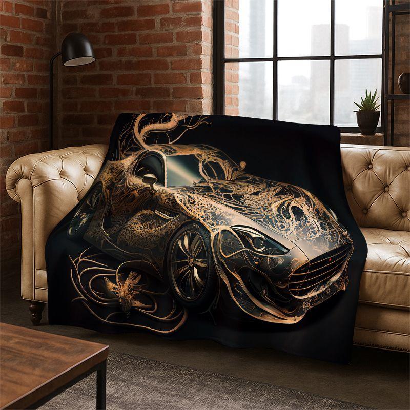 Future concept sports car Moto Racing Flannel Blanket Soft Warm Throw Blanket for Bedroom Living Room Bed Travel Camping Picnic
