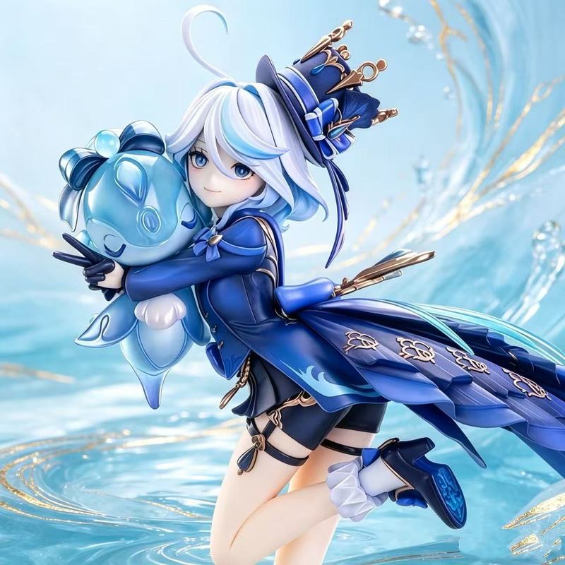 Genshin Impact Furina Ragazza Anime Statuetta da Collezione Gk Statua in PVC Decorazione da Scrivania Ornamento Modello Per Adulti Fan di Anime Regalo